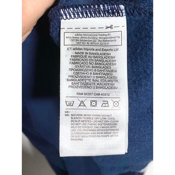 Adidas Hoodie Pullover Blue Gray 1/4 Zip Athleisure Athletic Comfy Kids Boys XL - Picture 9 of 10